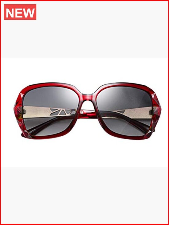 Polarized Women Square Sunglasses Sparkling Composite Shiny Frame main image 6